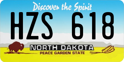 ND license plate HZS618