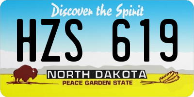 ND license plate HZS619