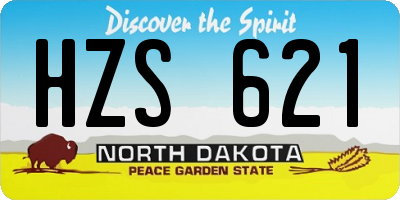 ND license plate HZS621