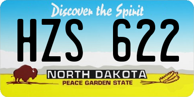 ND license plate HZS622