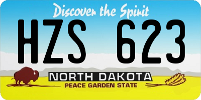 ND license plate HZS623