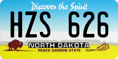 ND license plate HZS626