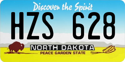 ND license plate HZS628
