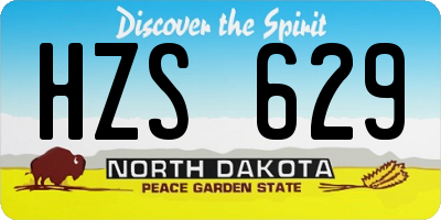 ND license plate HZS629
