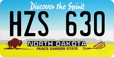 ND license plate HZS630