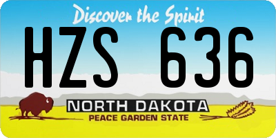 ND license plate HZS636