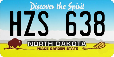 ND license plate HZS638