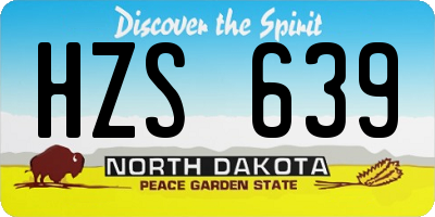 ND license plate HZS639