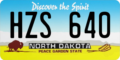 ND license plate HZS640