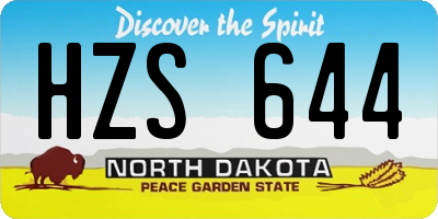 ND license plate HZS644