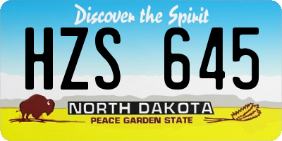 ND license plate HZS645