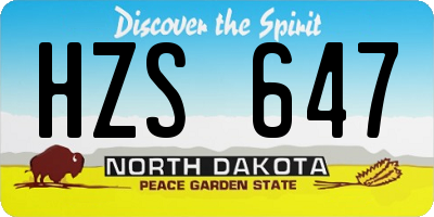 ND license plate HZS647