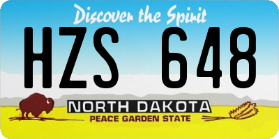 ND license plate HZS648