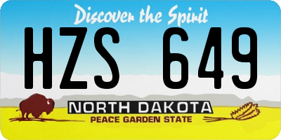 ND license plate HZS649