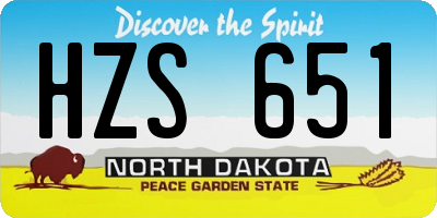 ND license plate HZS651
