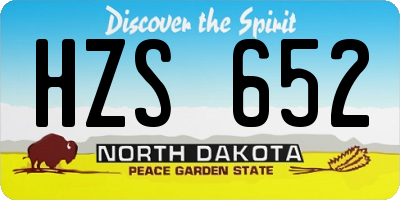 ND license plate HZS652