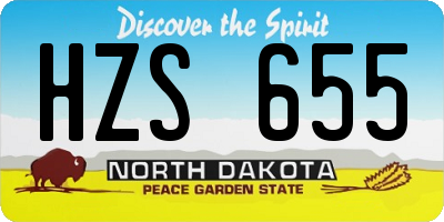 ND license plate HZS655