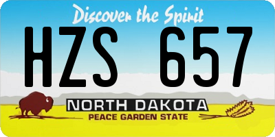 ND license plate HZS657