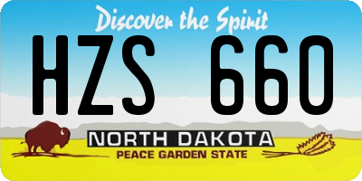 ND license plate HZS660