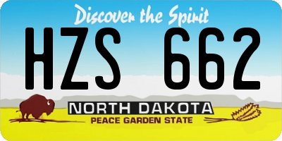 ND license plate HZS662