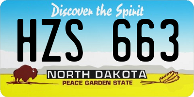 ND license plate HZS663