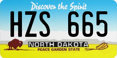 ND license plate HZS665