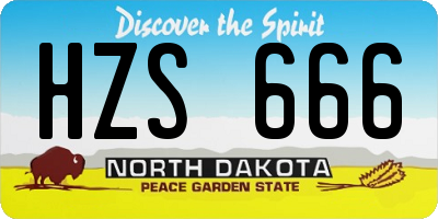 ND license plate HZS666