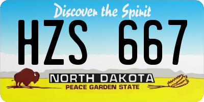ND license plate HZS667