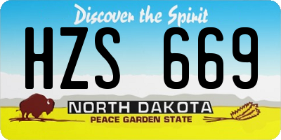 ND license plate HZS669