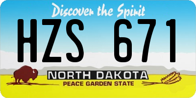 ND license plate HZS671