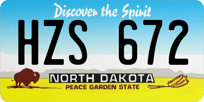 ND license plate HZS672