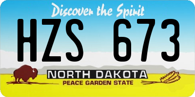 ND license plate HZS673