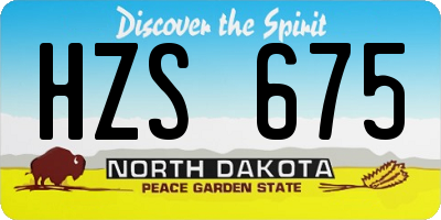 ND license plate HZS675