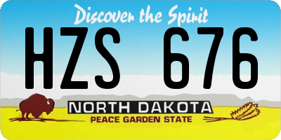 ND license plate HZS676