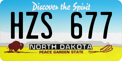 ND license plate HZS677