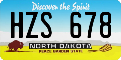 ND license plate HZS678