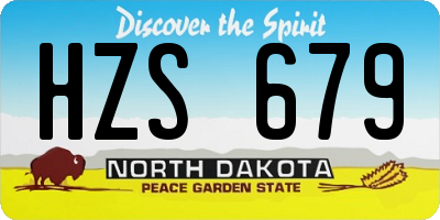 ND license plate HZS679