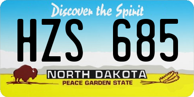 ND license plate HZS685