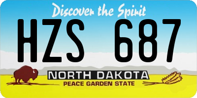 ND license plate HZS687