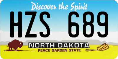 ND license plate HZS689
