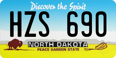 ND license plate HZS690