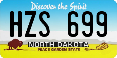 ND license plate HZS699