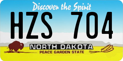 ND license plate HZS704
