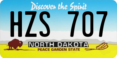 ND license plate HZS707