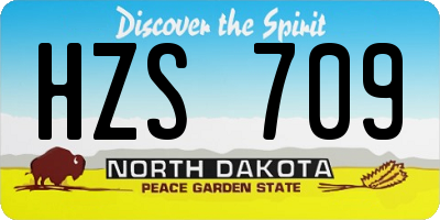 ND license plate HZS709