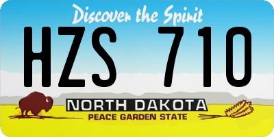 ND license plate HZS710