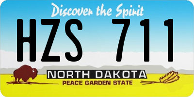 ND license plate HZS711