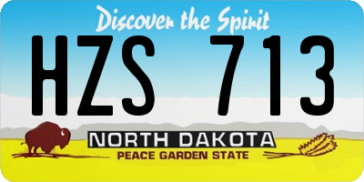 ND license plate HZS713