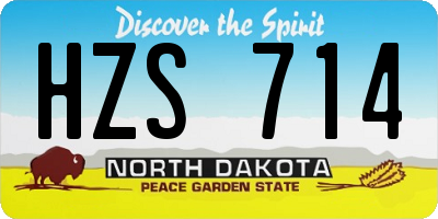 ND license plate HZS714
