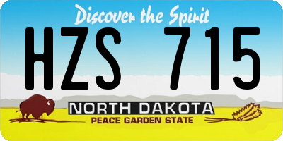 ND license plate HZS715